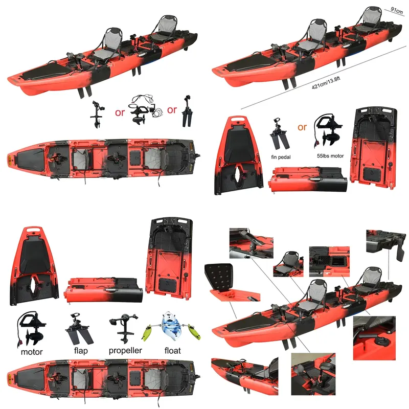 Fishing Kayak Pedal Drive - เรือคายัคแบบมีมอเตอร์ไฟฟ้า 3 ท่อน ขนาด 14 ฟุต