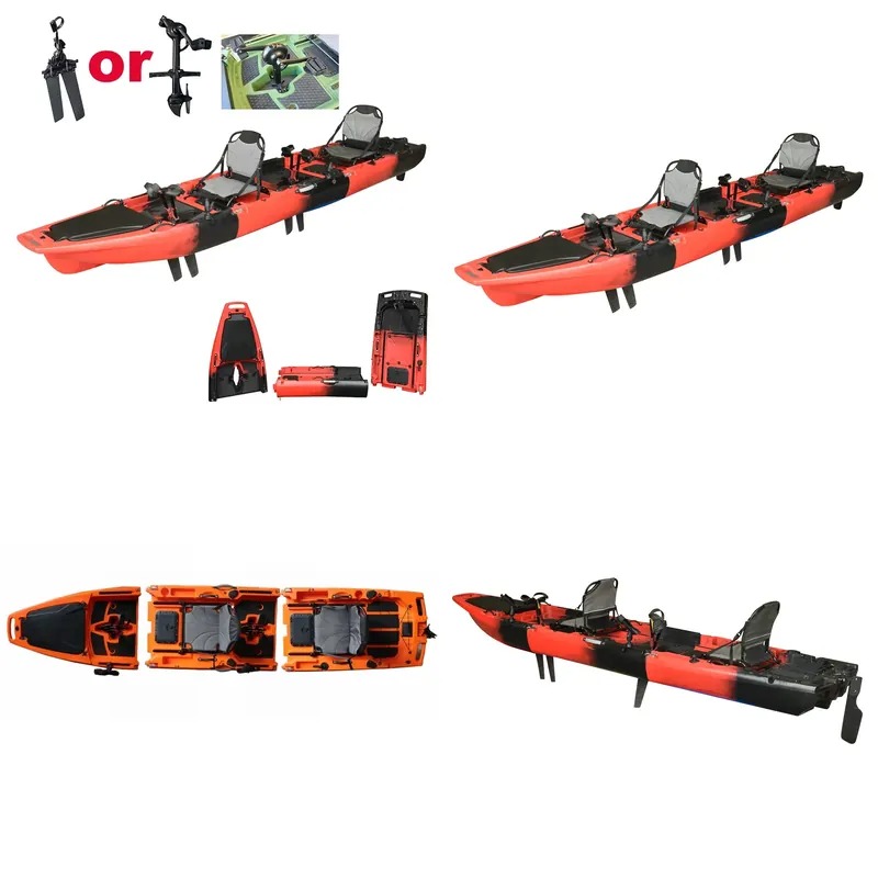 เรือคายัคแบบนั่งบน 2 ที่นั่ง ข - Fishing Kayak Pedal Drive บทวิจารณ์และราคา