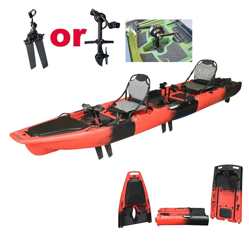 เรือคายัคแบบนั่งบน 2 ที่นั่ง ข - Fishing Kayak Pedal Drive บทวิจารณ์และราคา