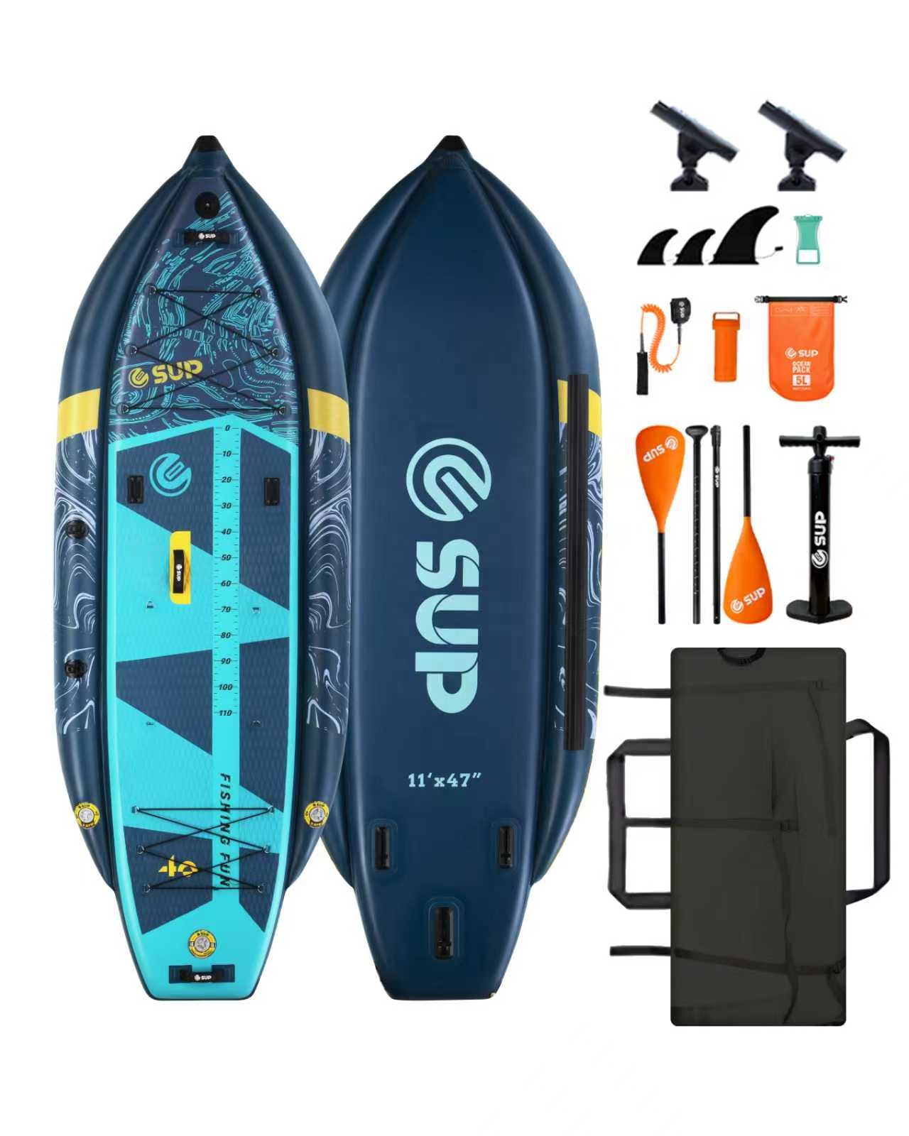 เรือคายัคพองลมสำหรับตกปลา พร้อ - Fishing Kayak Rod Holder บทวิจารณ์และราคา